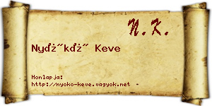 Nyókó Keve névjegykártya